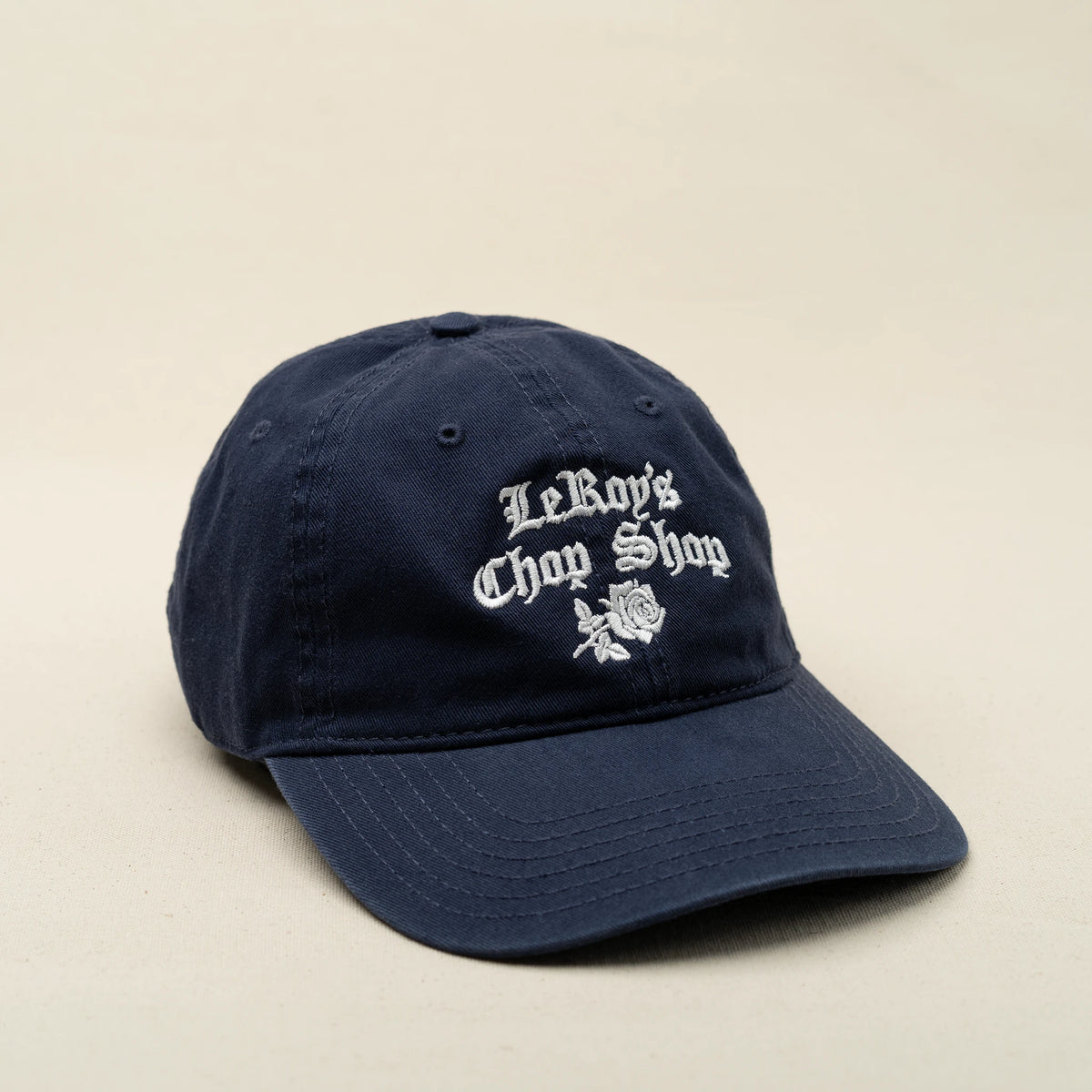 LeRoy's Chop Shop cap three-quarter front view