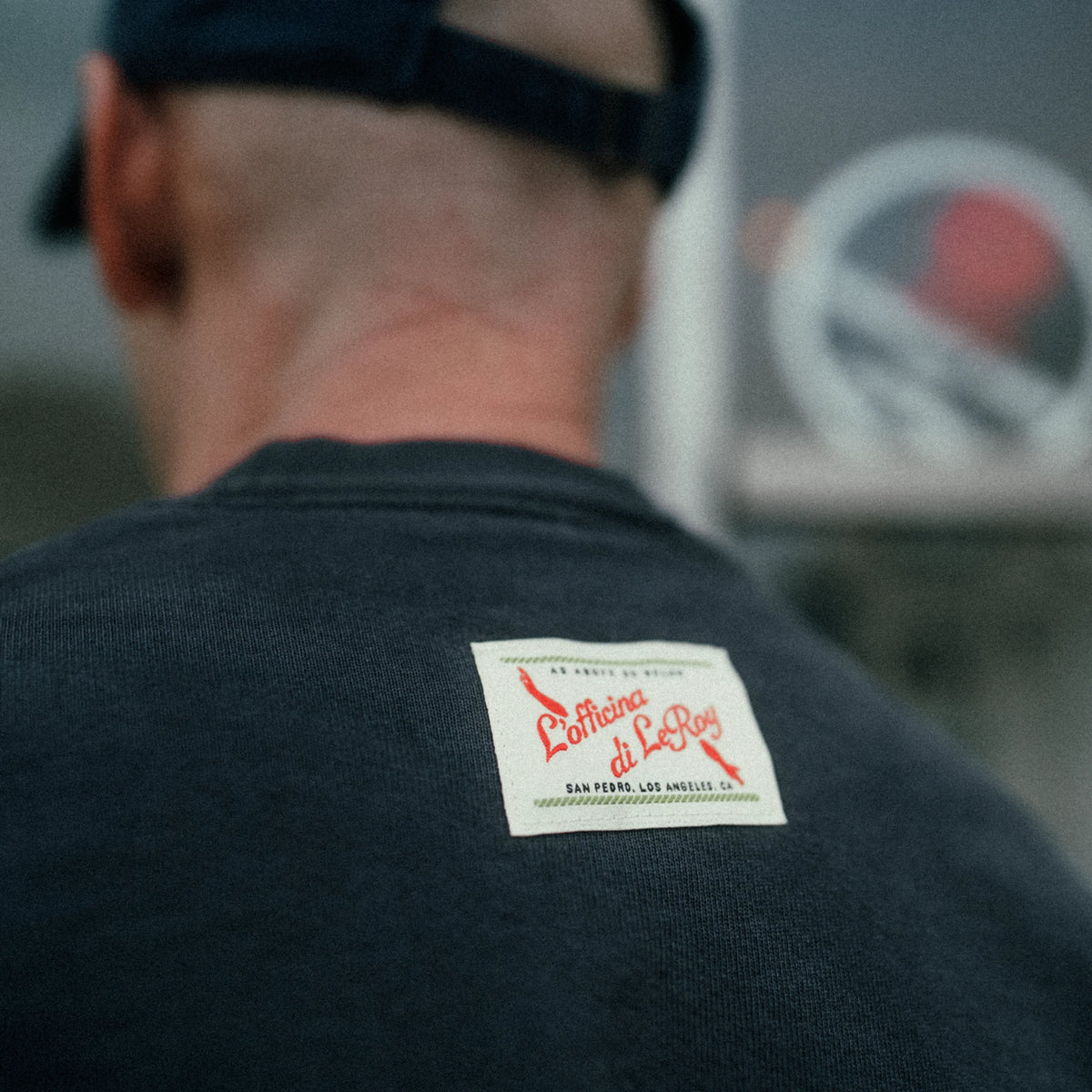 LeRoy's Chop Shop crewneck lifestyle shot