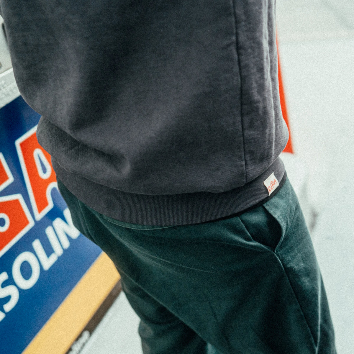 LeRoy's Chop Shop crewneck flat lay showing full garment