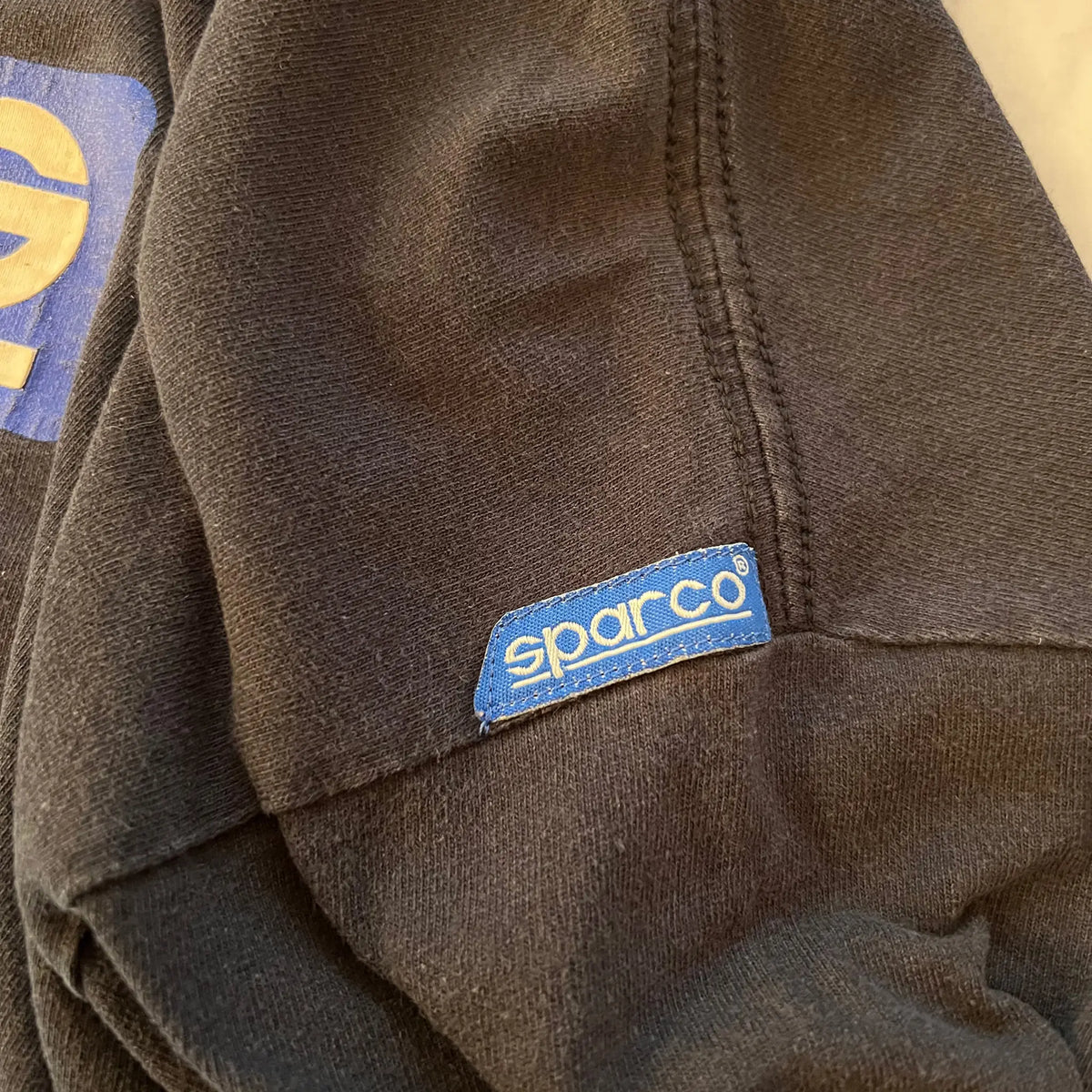 Vintage Sparco tee collar and neckline detail