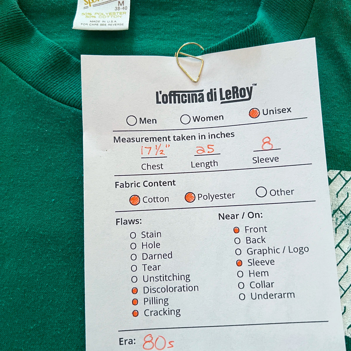 Vintage Kelly Tires tee interior neck tag detail