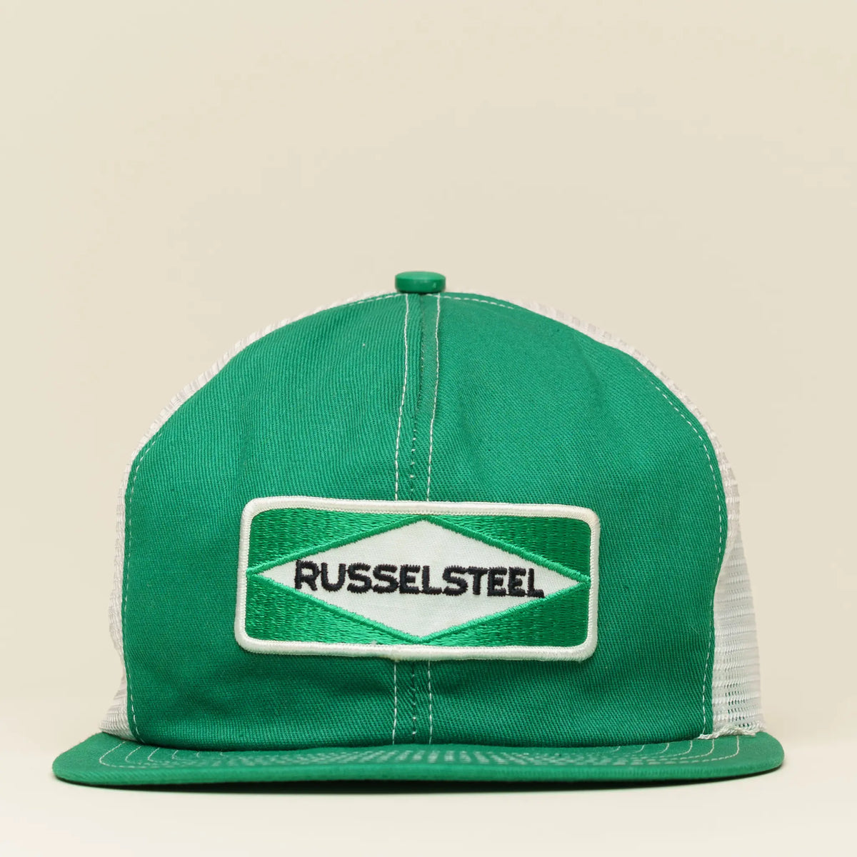 Vintage Russelsteel cap side view showing mesh panels