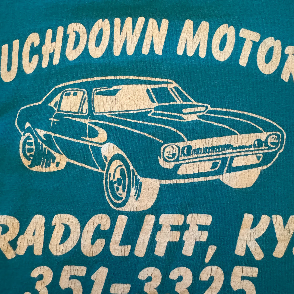 Vintage Touchdown Motors tee back view