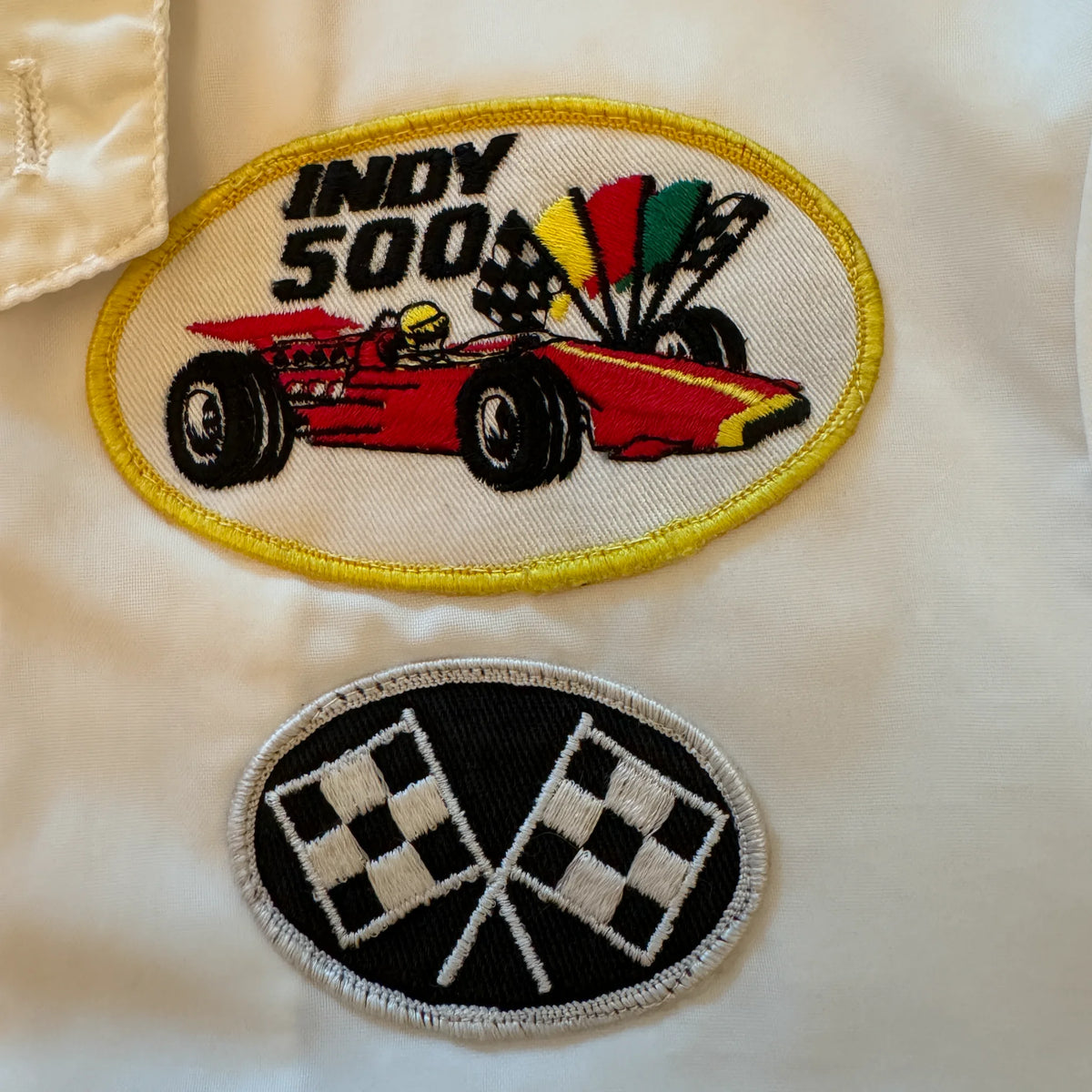 Vintage Indy 500 jacket back view showing fit and construction