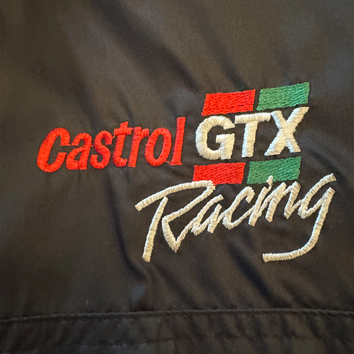 Vintage Castrol GTX jacket back view showing fit and construction