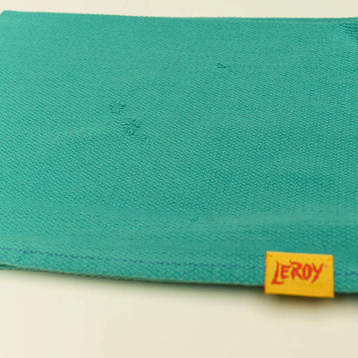 Reclaimed shop towels individual towel showing label and fabric texture