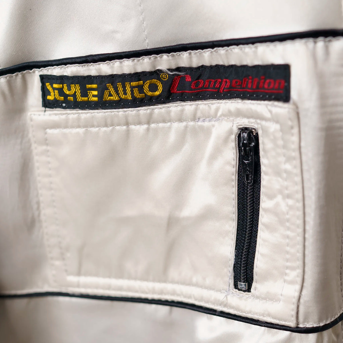 Vintage BMW Style Auto jacket sleeve and stripe detail