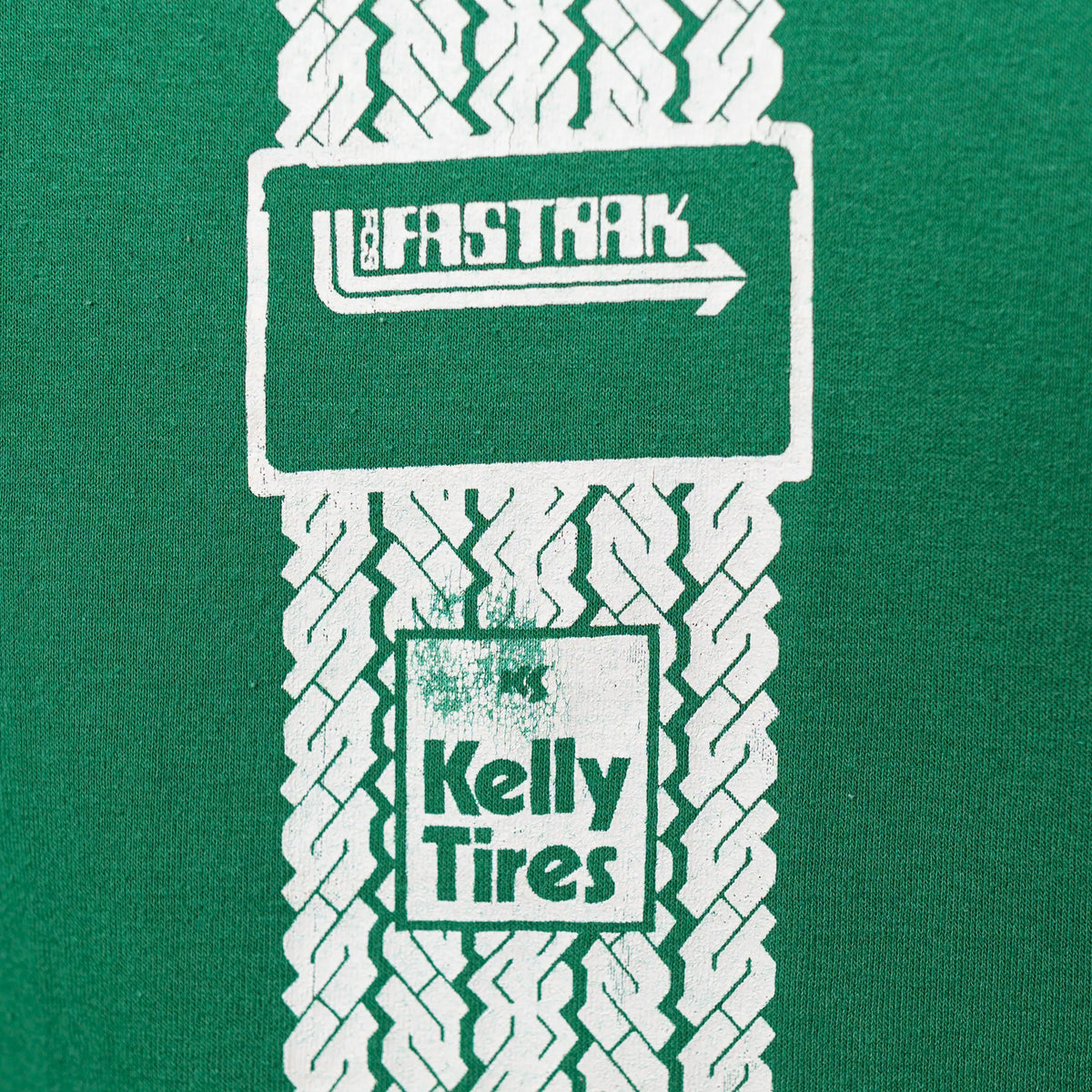 Vintage Kelly Tires tee collar and tag detail