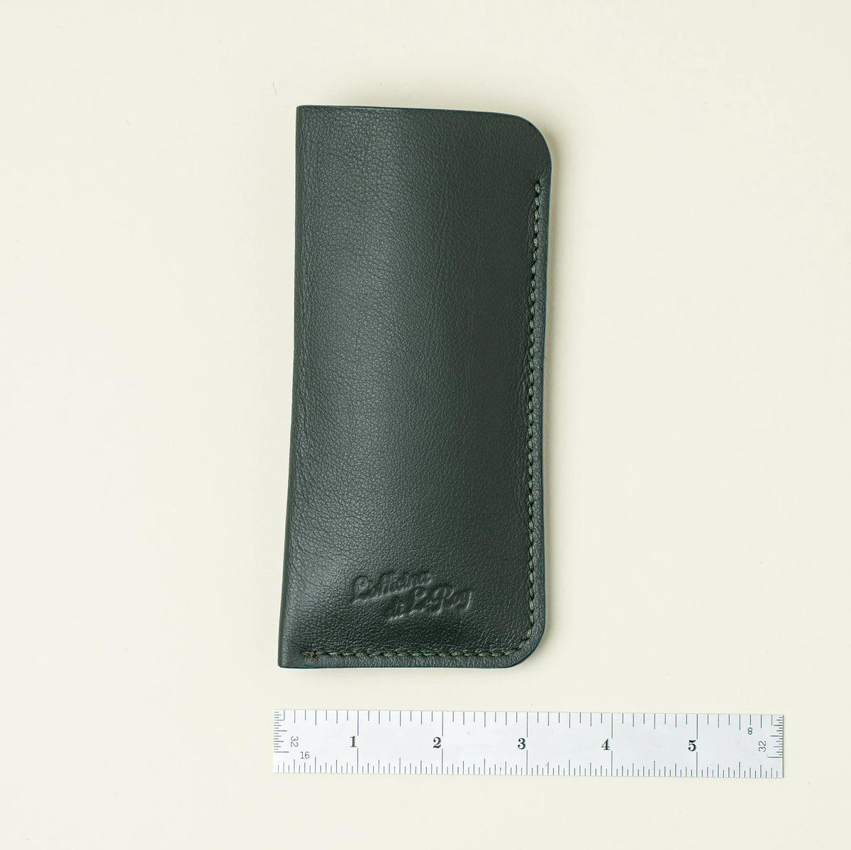 Horus glasses sleeve with ruler for scale, showing full length