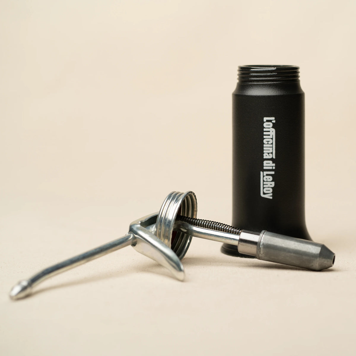 L'officina x Goldenrod mini oiler disassembled showing cap, body, and nozzle