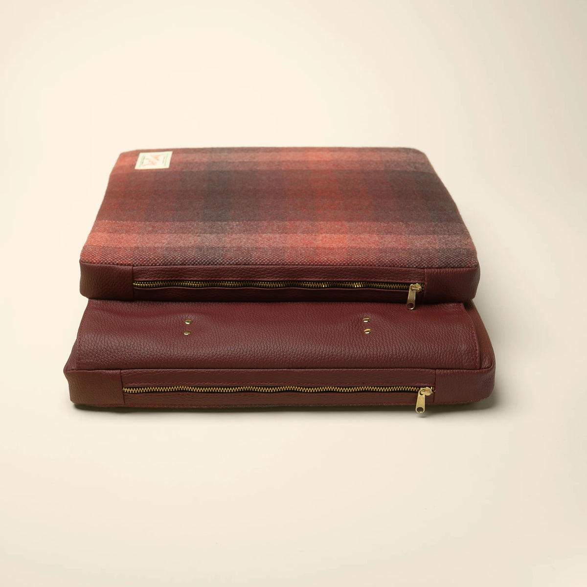 Studio Check tailgate cushion flat lay showing full face